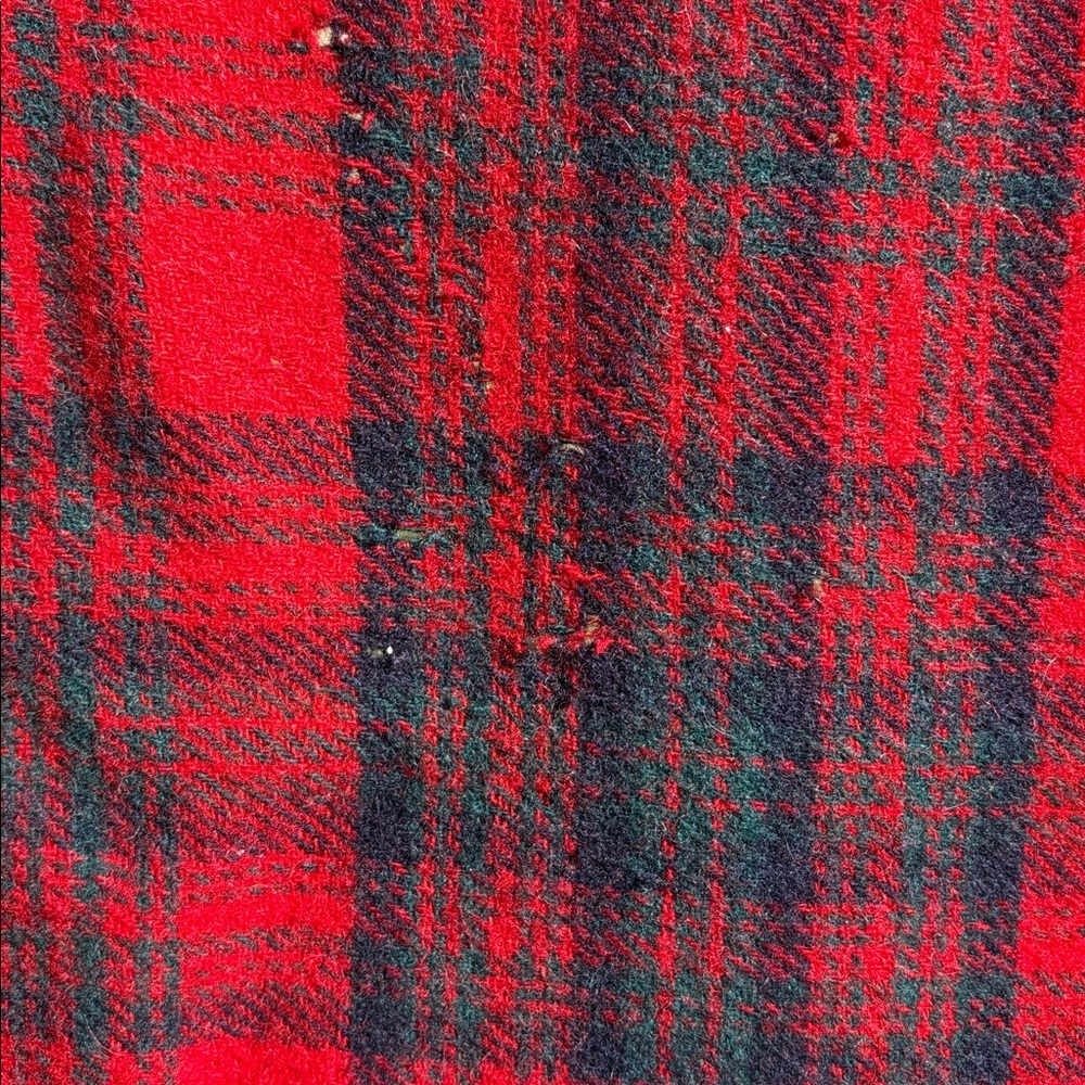 Vintage Pendleton Blanket Throw Red Navy Teal Grey Tartan plaid Virgin Wool READ - Picture 5 of 15